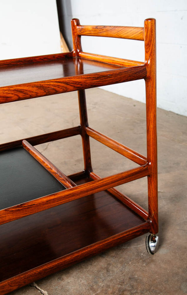 Mid Century Modern Serving Bar Cart Trolley Johannes Andersen Rosewood Silkeborg - Image 10