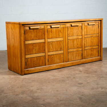 Mid Century Modern Credenza Cabinet 3 Drawer Thomasville Oak Vintage Mcm 2 Doors