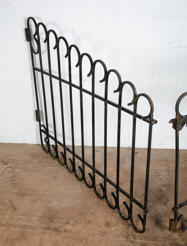 Mid Century Modern Metal Gate Wrought Iron Entrance Black 1960s Architectural - Image 8