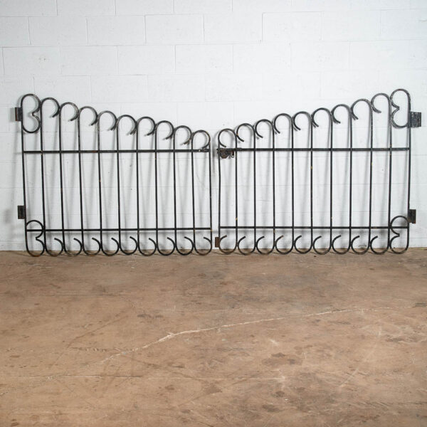 Mid Century Modern Metal Gate Wrought Iron Entrance Black 1960s Architectural - Image 3