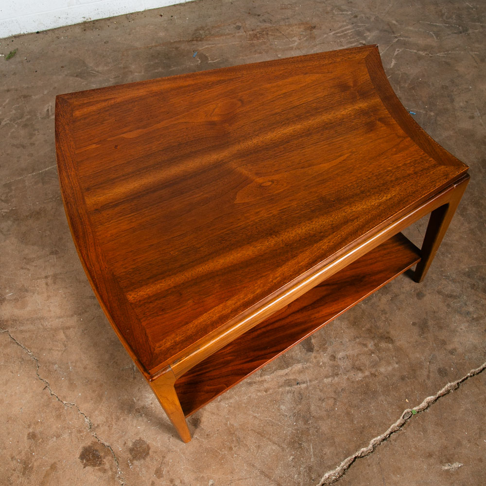 Mid Century Modern Side Table End Lane Wedge Rhythm Walnut Vintage Drexel - Image 3