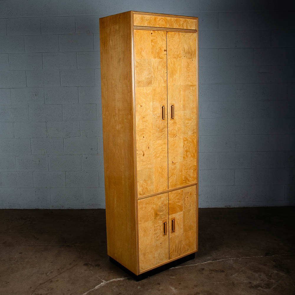 Mid Century Modern Armoire Compact Cabinet Scene Two Henredon Olive Burl Wood NM - Image 10