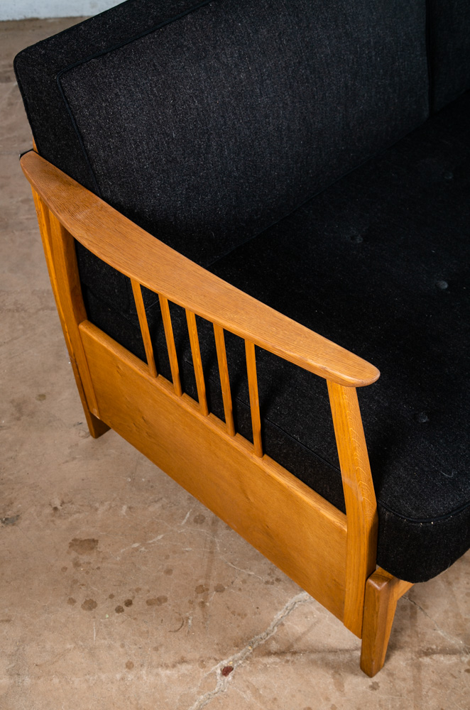 Mid Century Danish Modern Daybed Sofa Black Oak Adjustable Storage Restored Mcm - Image 7
