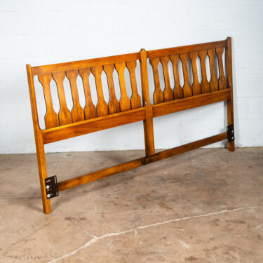 Mid Century Modern Headboard Bed Frame King Size 78x41 Vintage Slat Dark Oak Mcm