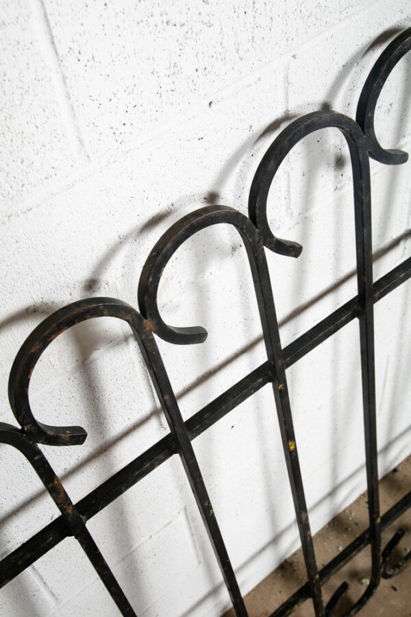 Mid Century Modern Metal Gate Wrought Iron Entrance Black 1960s Architectural - Image 5