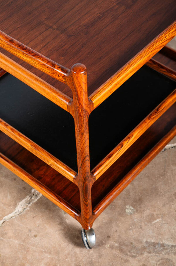 Mid Century Modern Serving Bar Cart Trolley Johannes Andersen Rosewood Silkeborg - Image 7