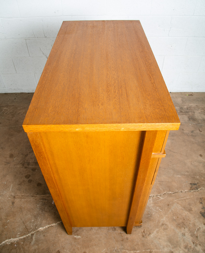 Mid Century Modern Dresser Highboy 4 Drawer Stanley Tall High Danish Brass Mcm - Image 4