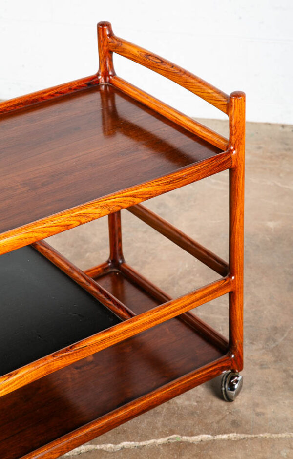 Mid Century Modern Serving Bar Cart Trolley Johannes Andersen Rosewood Silkeborg - Image 12