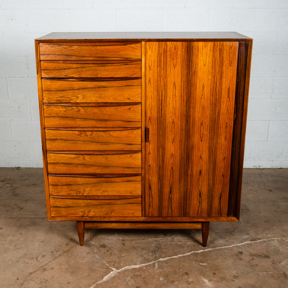 Mid Century Danish Modern Gentleman's Chest Dresser 17 Drawer Rosewood Madsen NM - Image 8