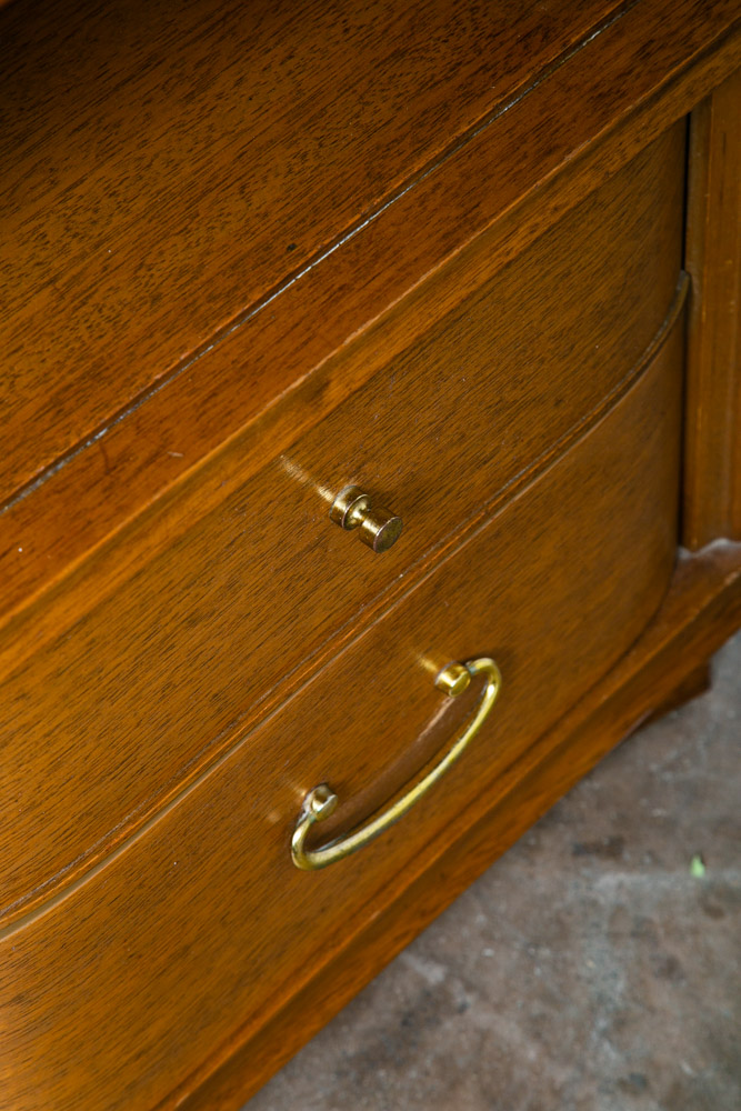 Mid Century Modern Nightstands End Table Set Side 2 Drawers Vintage Brass Mcm VG - Image 6
