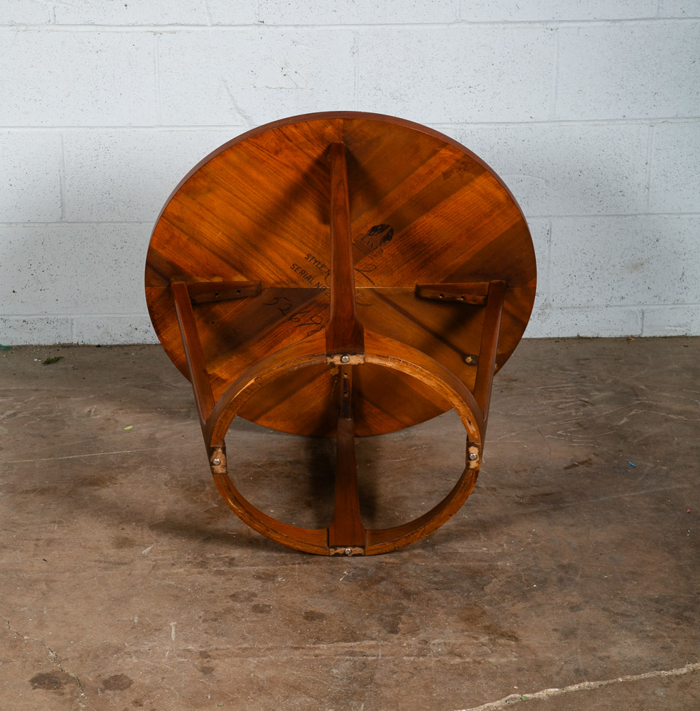 Mid Century Modern Side Table End Lane Rhythm Round Walnut Restored Circular Mcm - Image 6
