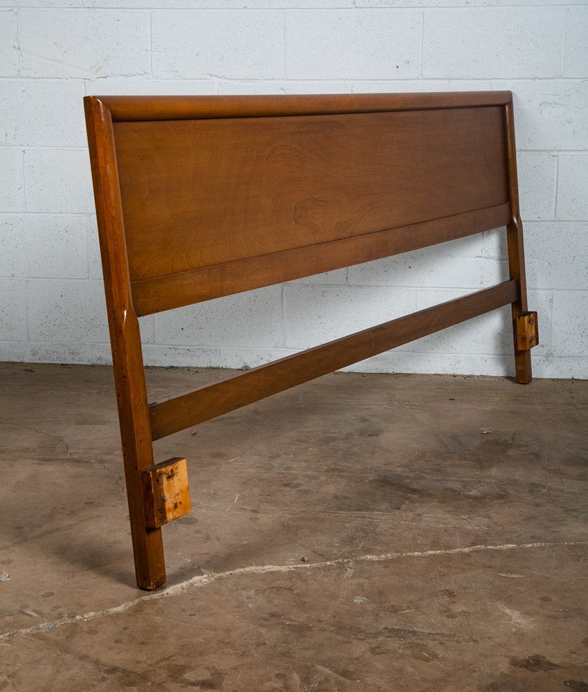 Mid Century Modern Cal King Headboard Bed Frame Furniture Guild Vintage Dark Mcm - Image 7