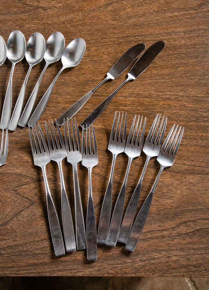 Mid Century Modern Cutlery Silverware Set Japan 32 Pc Vintage Signed Japanese - Image 4