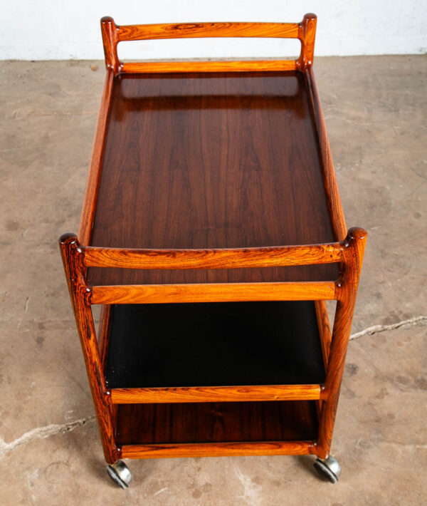 Mid Century Modern Serving Bar Cart Trolley Johannes Andersen Rosewood Silkeborg - Image 3