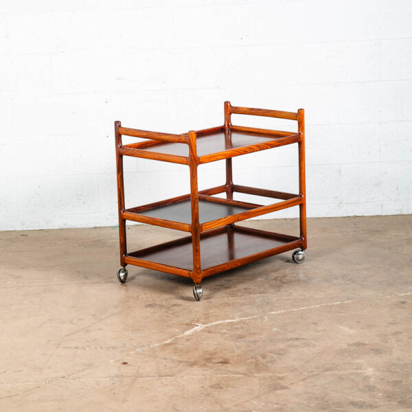 Mid Century Modern Serving Bar Cart Trolley Johannes Andersen Rosewood Silkeborg - Image 4