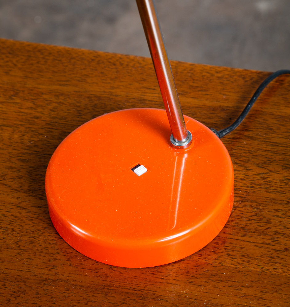 Mid Century Modern Office Lamp Orange Lightolier Adjustable 1972 Task Vintage NM - Image 7