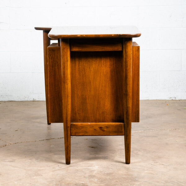 Mid Century Modern Desk Office Dania Walnut American Martinsville Drawers NM - Image 5