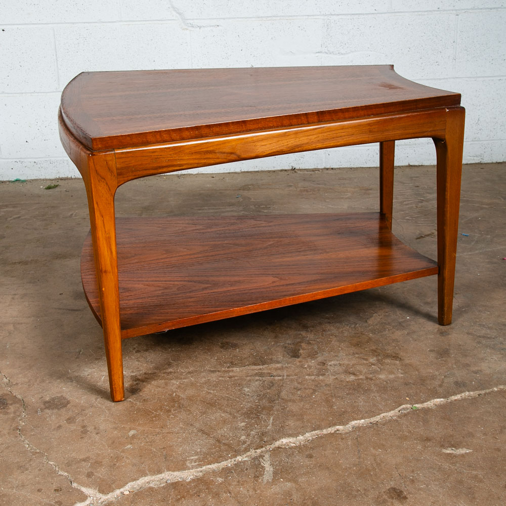 Mid Century Modern Side Table End Lane Wedge Rhythm Walnut Vintage Drexel - Image 5