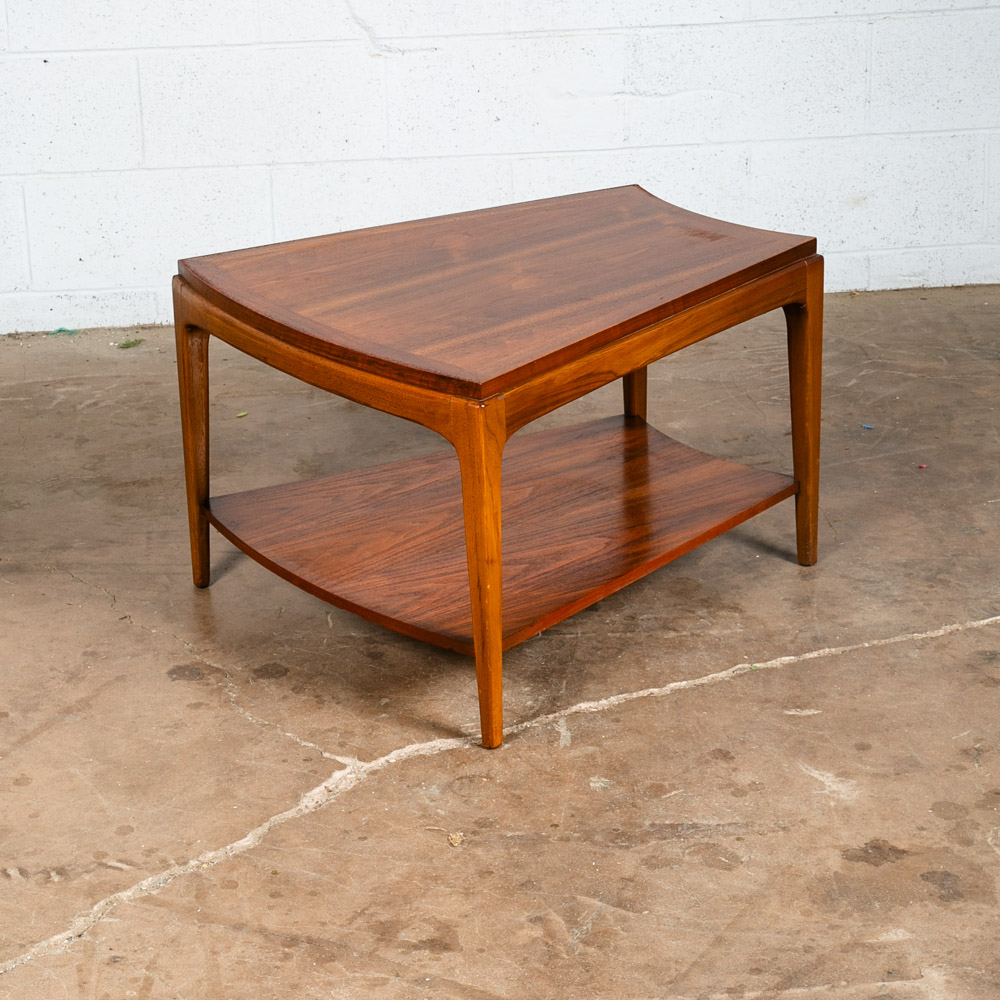 Mid Century Modern Side Table End Lane Wedge Rhythm Walnut Vintage Drexel - Image 2