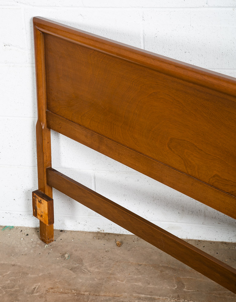 Mid Century Modern Cal King Headboard Bed Frame Furniture Guild Vintage Dark Mcm - Image 10