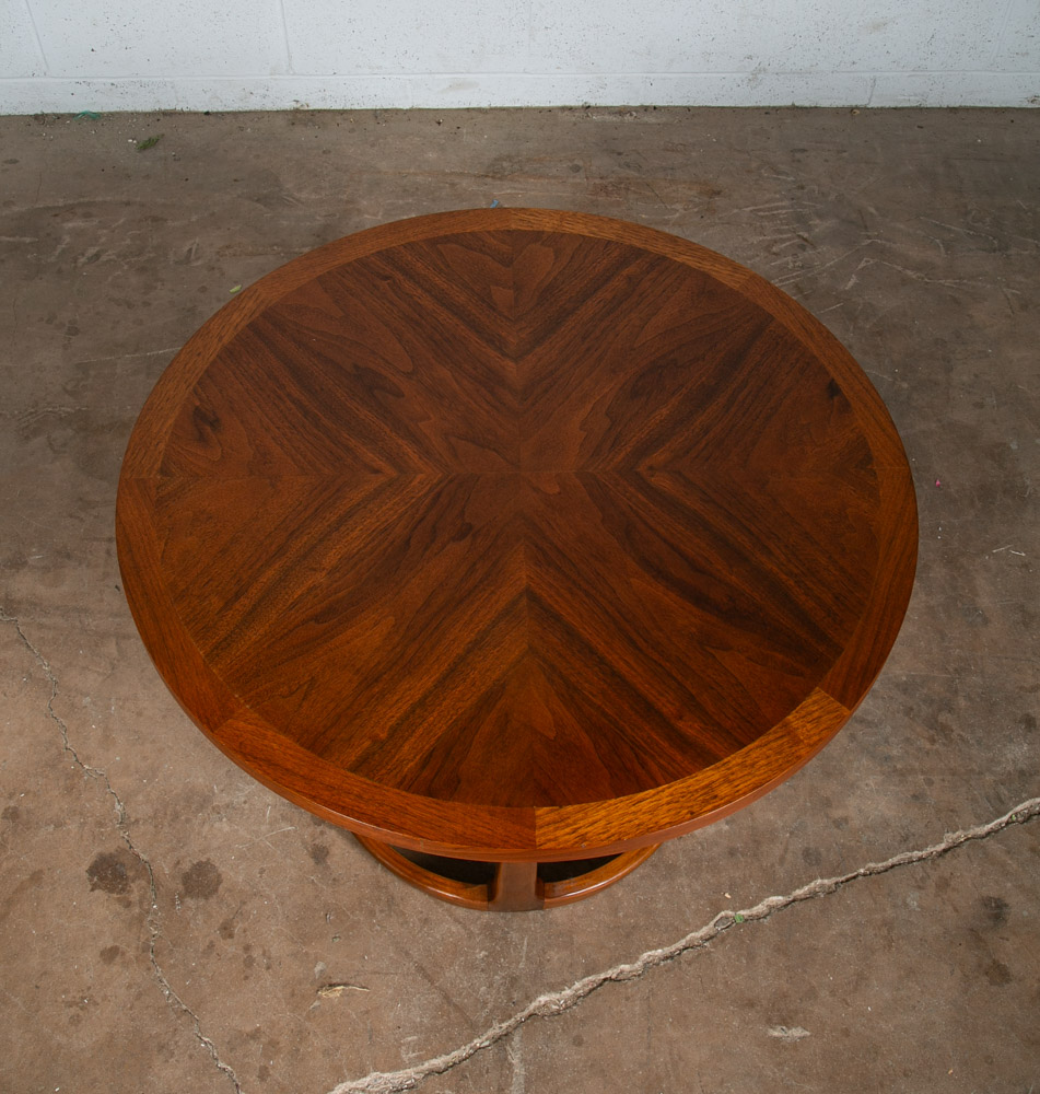 Mid Century Modern Side Table End Lane Rhythm Round Walnut Restored Circular Mcm - Image 3
