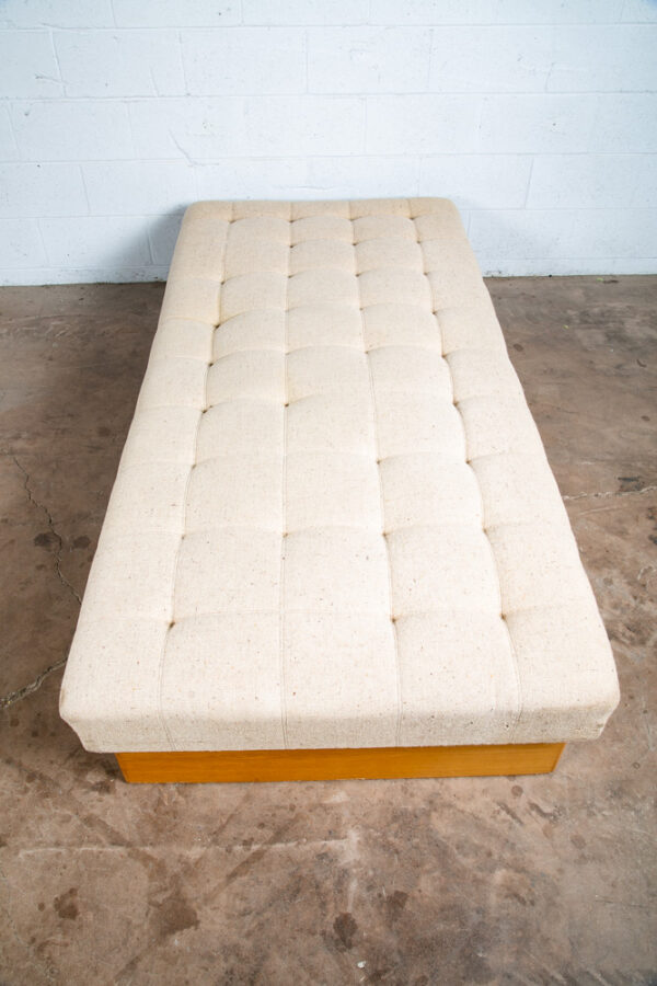 Mid Century Danish Modern Daybed Wool Tufted Dux Oak Wood White Denmark Sweden - Image 4