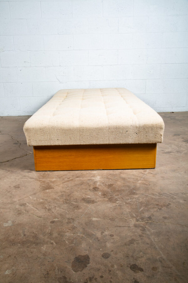 Mid Century Danish Modern Daybed Wool Tufted Dux Oak Wood White Denmark Sweden - Image 2