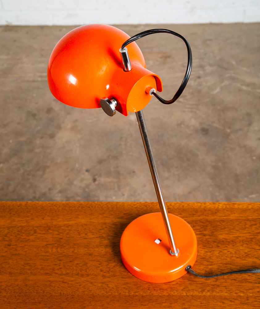 Mid Century Modern Office Lamp Orange Lightolier Adjustable 1972 Task Vintage NM - Image 2