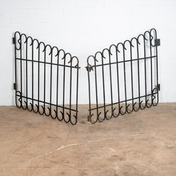 Mid Century Modern Metal Gate Wrought Iron Entrance Black 1960s Architectural - Image 2
