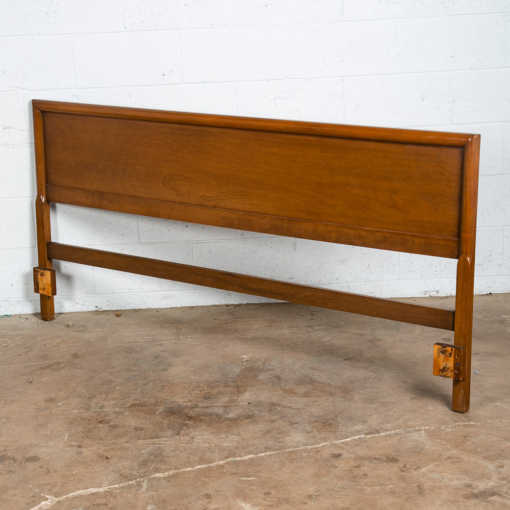 Mid Century Modern Cal King Headboard Bed Frame Furniture Guild Vintage Dark Mcm - Image 9