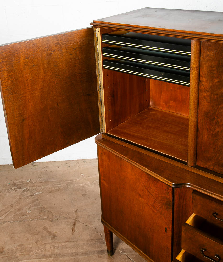 Mid Century Danish Modern Credenza Teak Sideboard Locking Drawers Cabinet Walnut - Image 7