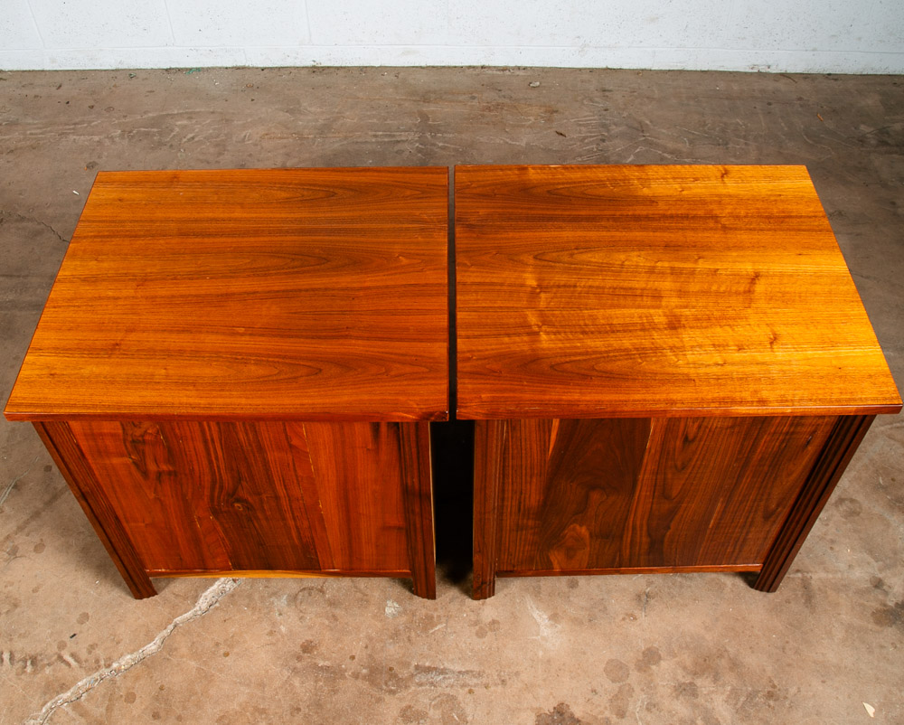 Mid Century Modern Nightstands End Side Tables Solid Walnut Single Drawer Pair 2 - Image 4