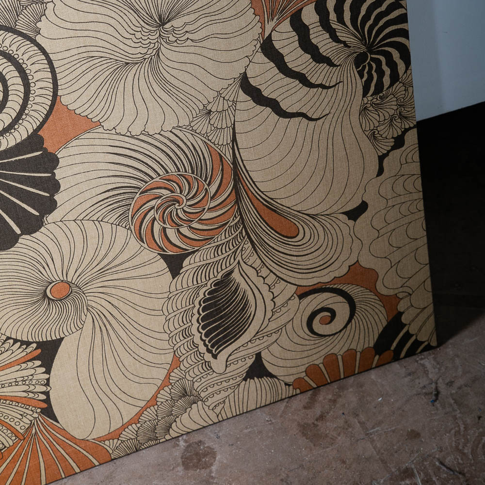 Mid Century Modern Tapestry Wall Hanging Abstract Brown Tan Orange 36 W x 72 H - Image 6