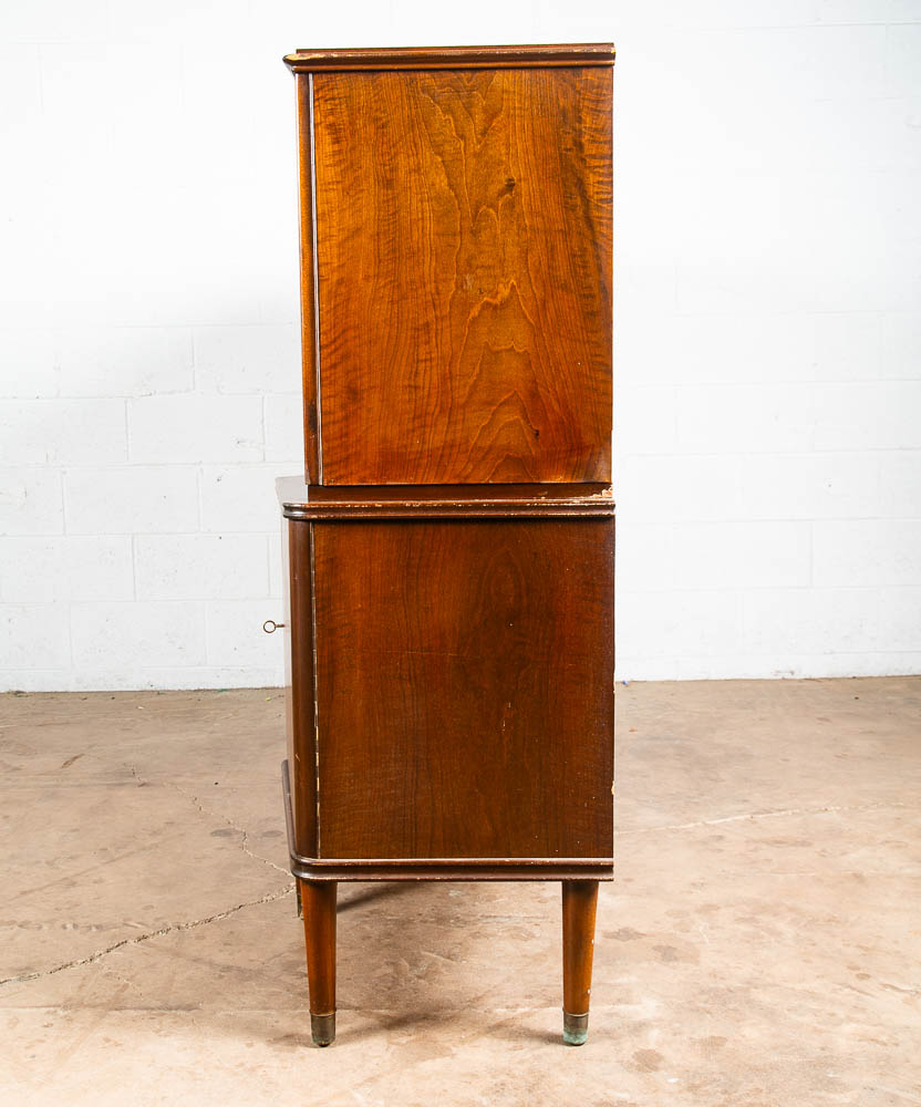 Mid Century Danish Modern Credenza Teak Sideboard Locking Drawers Cabinet Walnut - Image 5