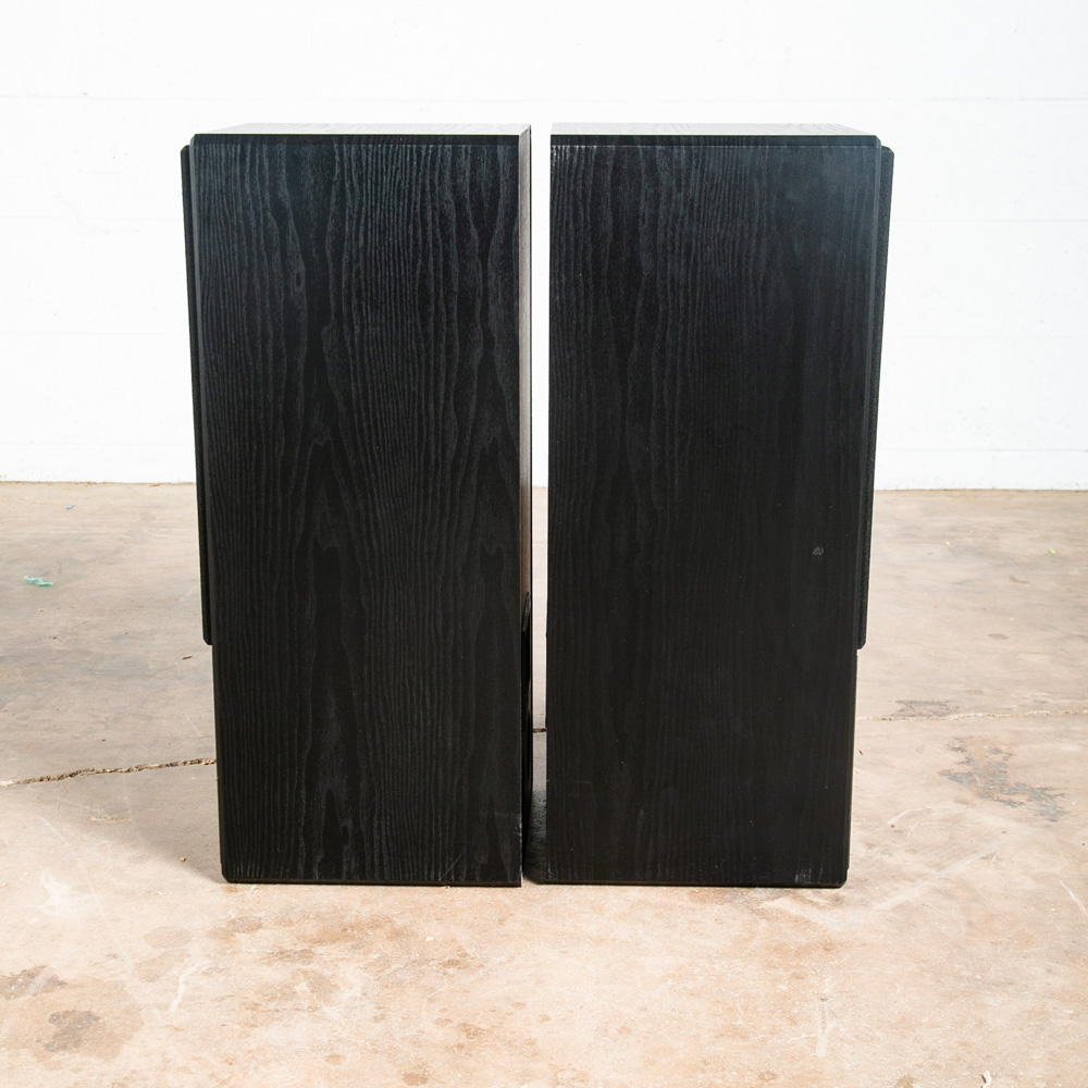 Mid Century Modern Vintage Speakers DCM CX-27 Pair Black Set Tower Monitor Grill - Image 3