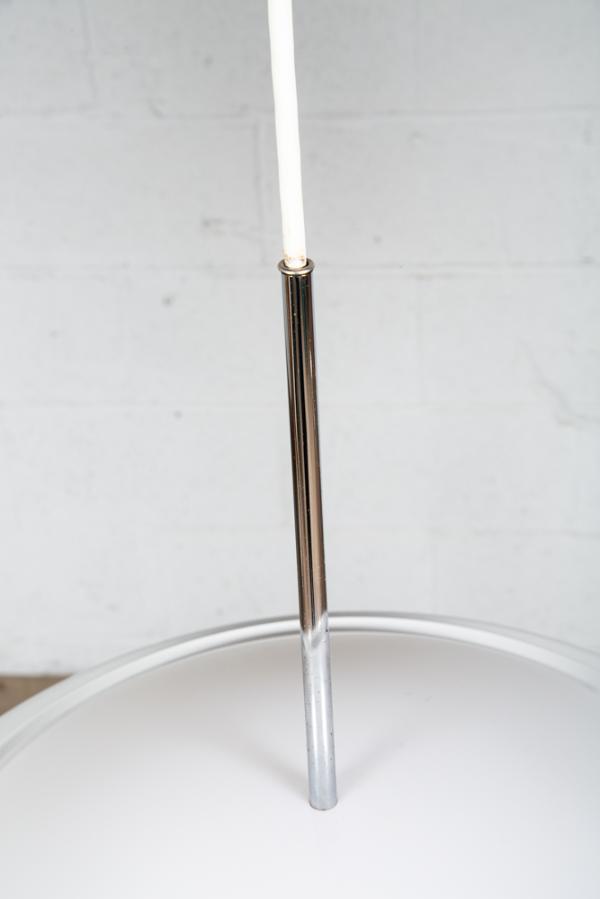 Mid Century Modern Pendant Lamp Light round Orb Chrome White Hanging Design NM - Image 5