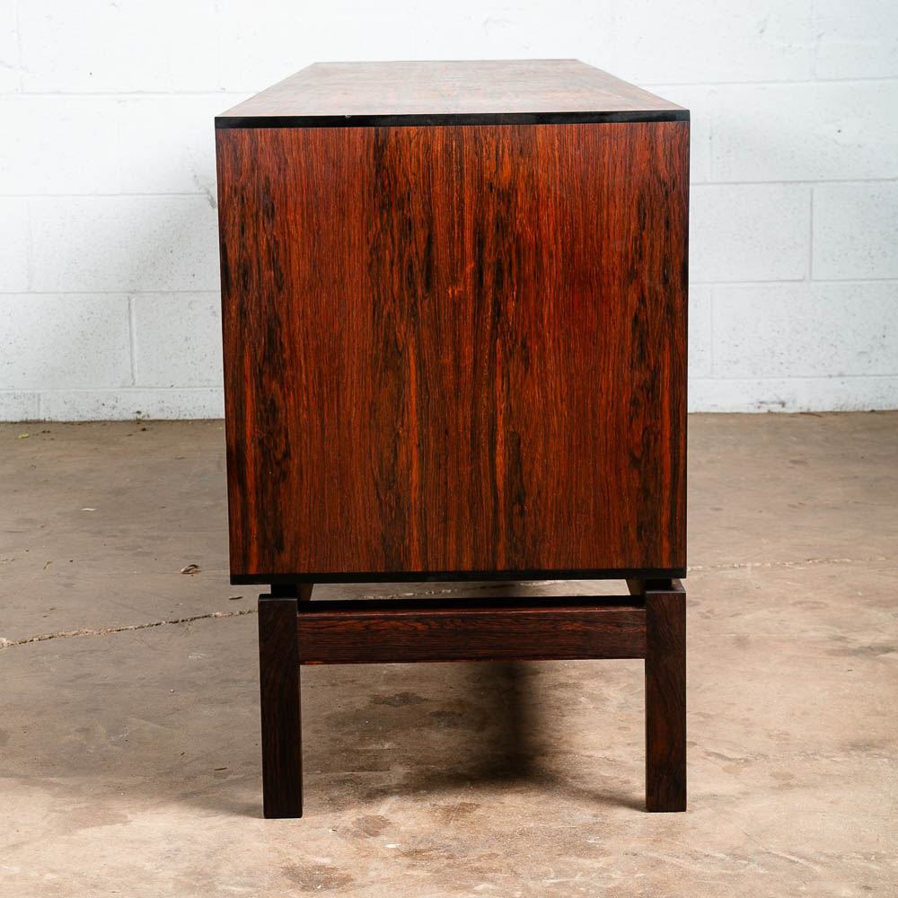 Mid Century Danish Modern Credenza Sideboard Rosewood Chr. Linneberg Drawers 77" - Image 4