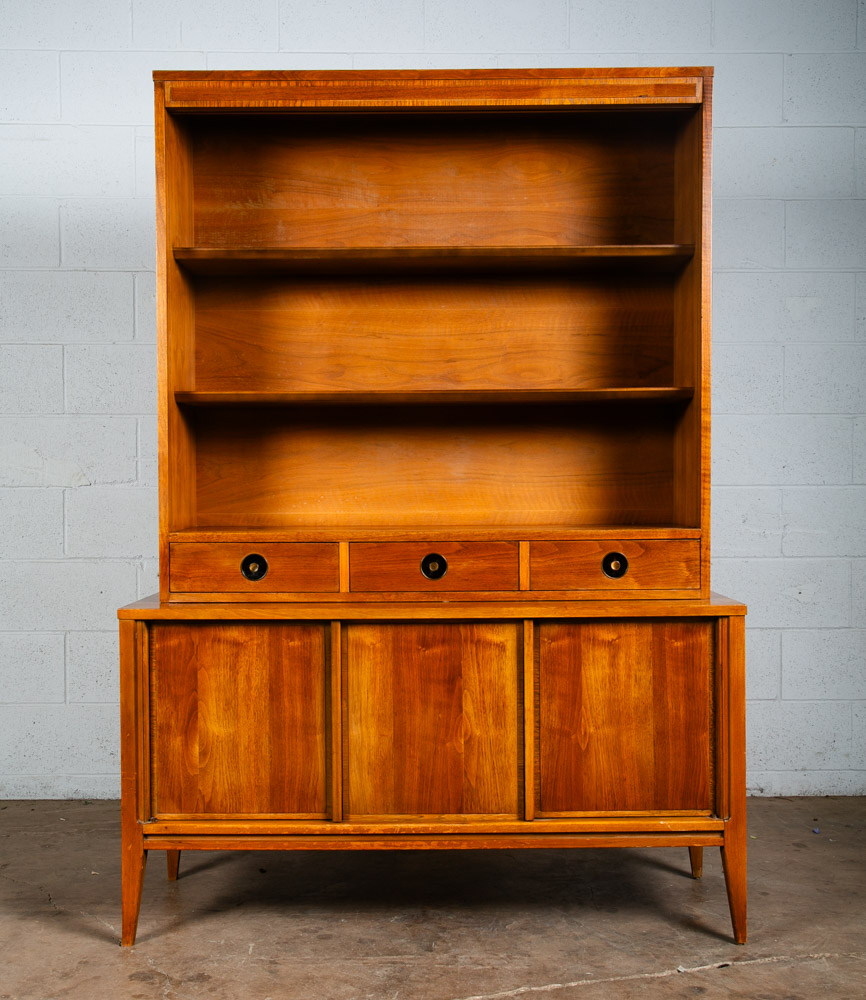 Mid Century Modern China Cabinet Walnut Hutch Glass Display Danish Furniture M - Image 6