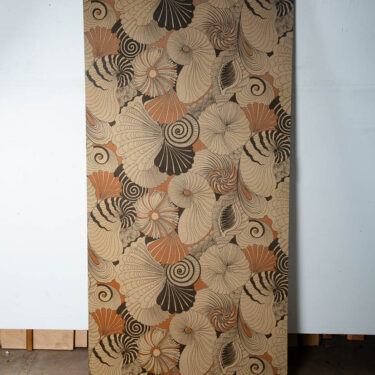 Mid Century Modern Tapestry Wall Hanging Abstract Brown Tan Orange 36 W x 72 H