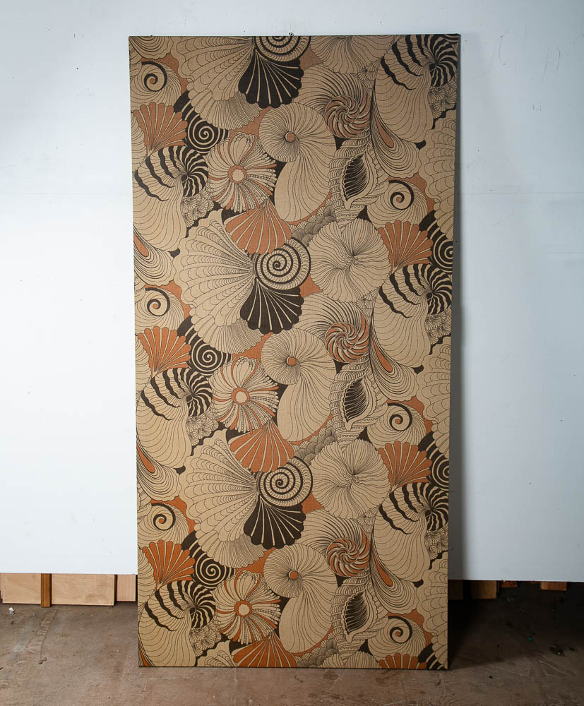 Mid Century Modern Tapestry Wall Hanging Abstract Brown Tan Orange 36 W x 72 H