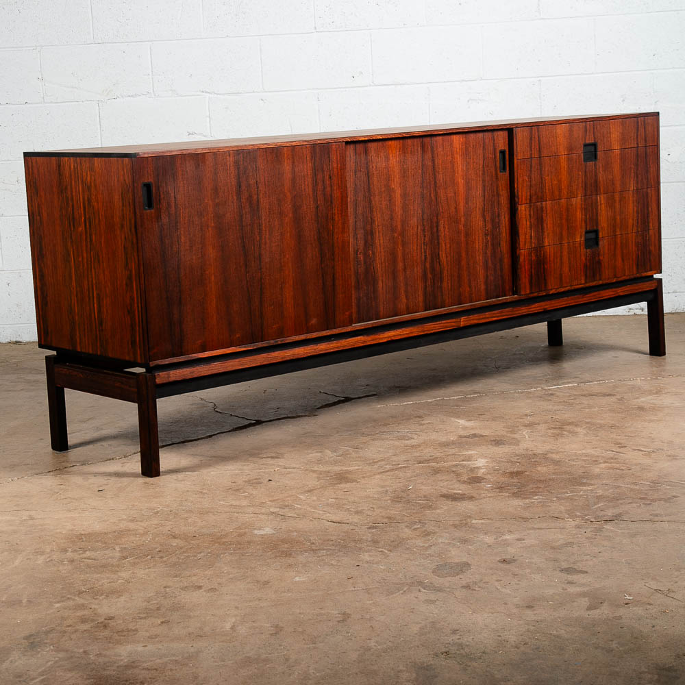 Mid Century Danish Modern Credenza Sideboard Rosewood Chr. Linneberg Drawers 77"
