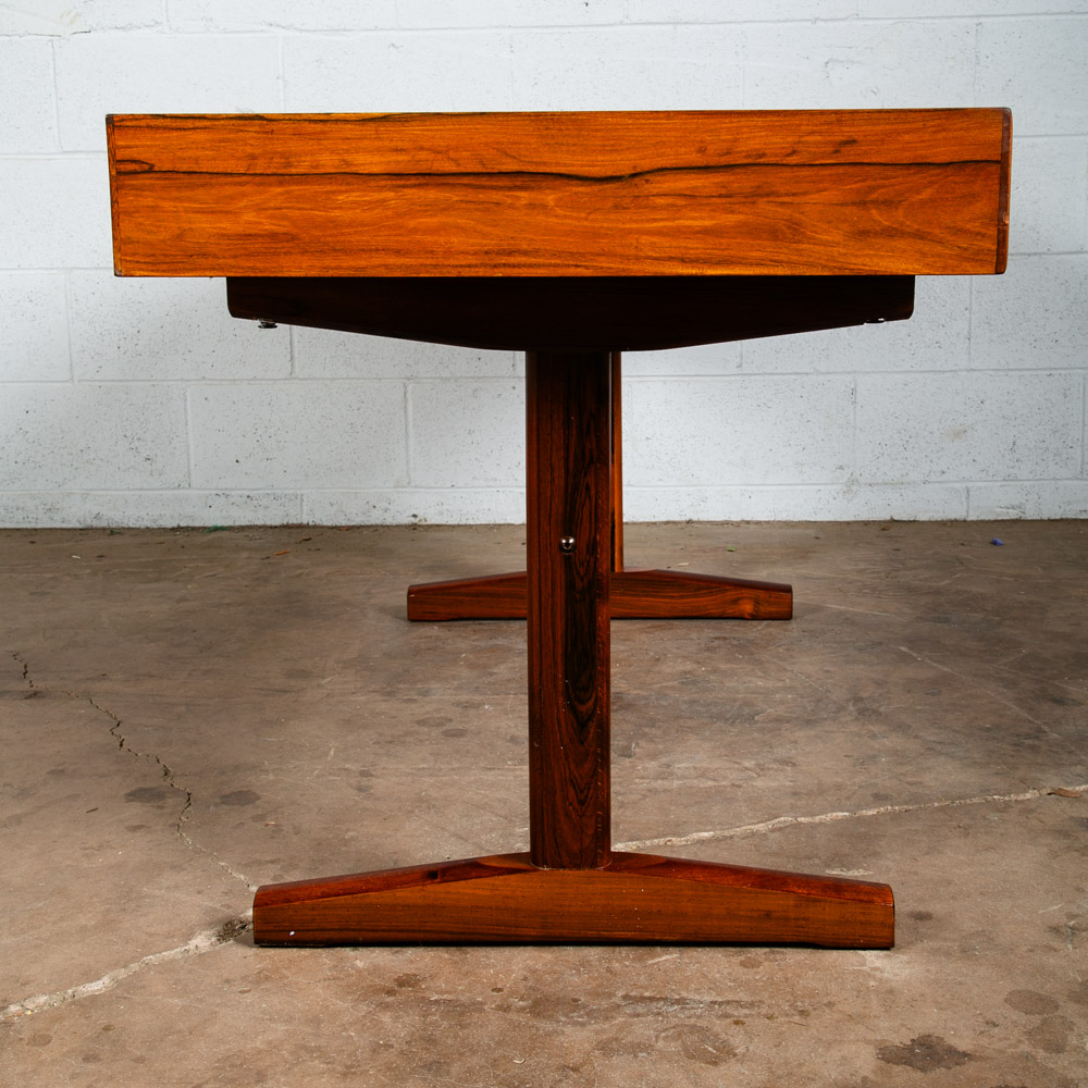 Mid Century Danish Modern Desk Brazilian Rosewood Ganddal Floating 3 Drawers Mcm - Image 6