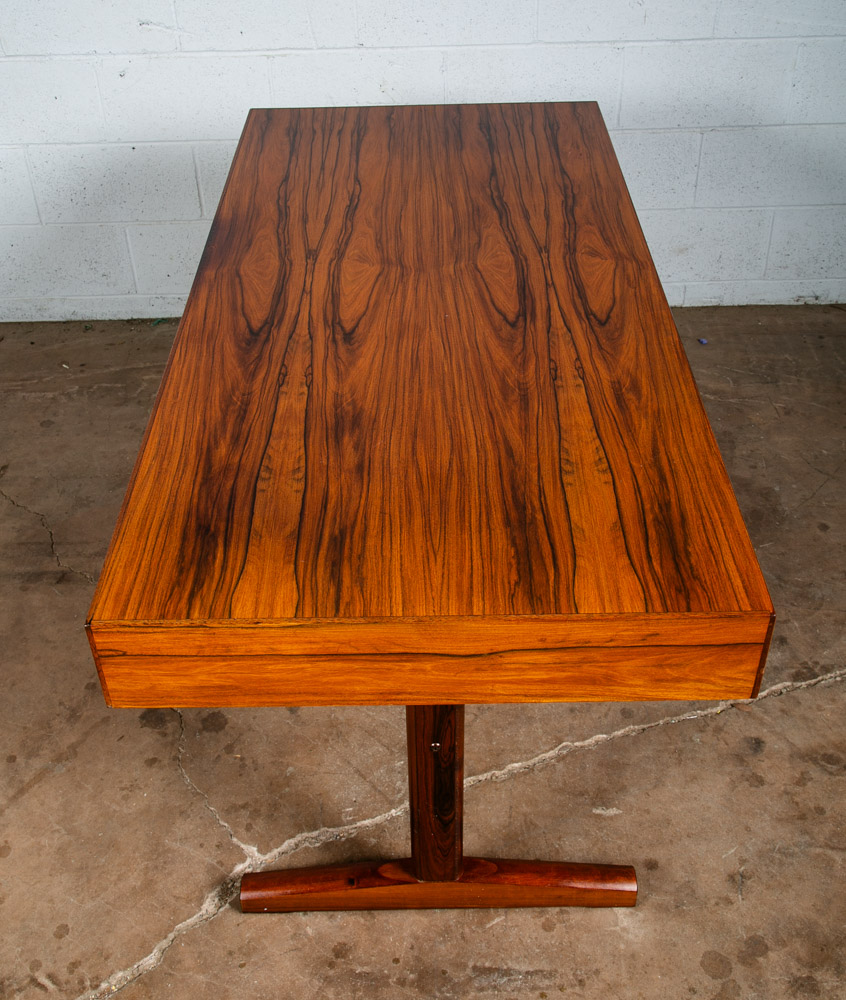 Mid Century Danish Modern Desk Brazilian Rosewood Ganddal Floating 3 Drawers Mcm - Image 5