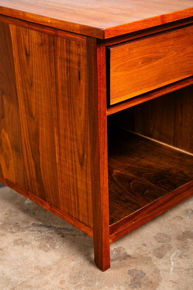 Mid Century Modern Nightstands End Side Tables Solid Walnut Single Drawer Pair 2 - Image 11