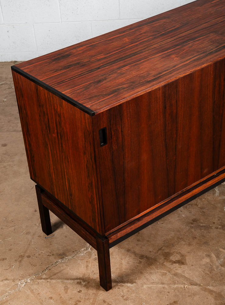 Mid Century Danish Modern Credenza Sideboard Rosewood Chr. Linneberg Drawers 77" - Image 10