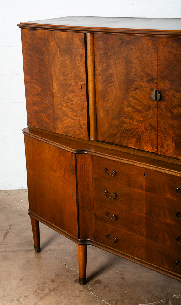 Mid Century Danish Modern Credenza Teak Sideboard Locking Drawers Cabinet Walnut - Image 10