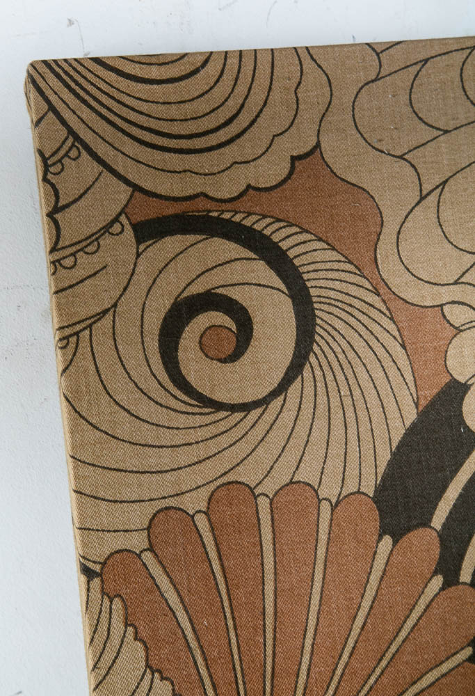 Mid Century Modern Tapestry Wall Hanging Abstract Brown Tan Orange 36 W x 72 H - Image 7