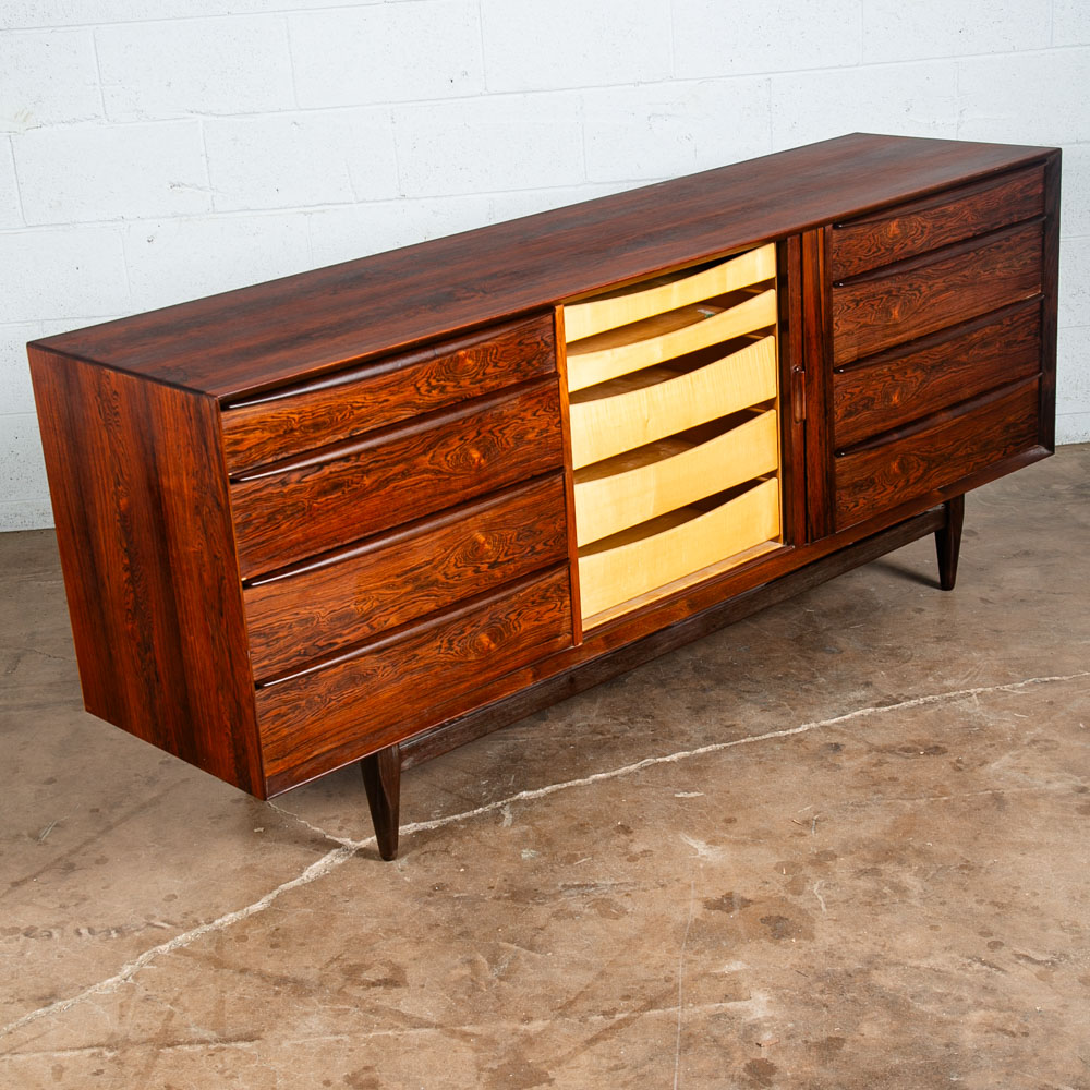 Mid Century Danish Modern Credenza Dresser 13 Drawer Rosewood Svend Aage Madsen - Image 4