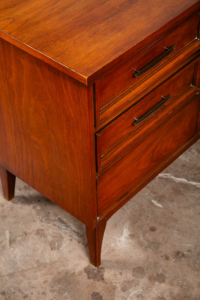 Mid Century Modern Dresser Credenza Dixie 9 Drawer Vintage Walnut Danish Drexel - Image 12