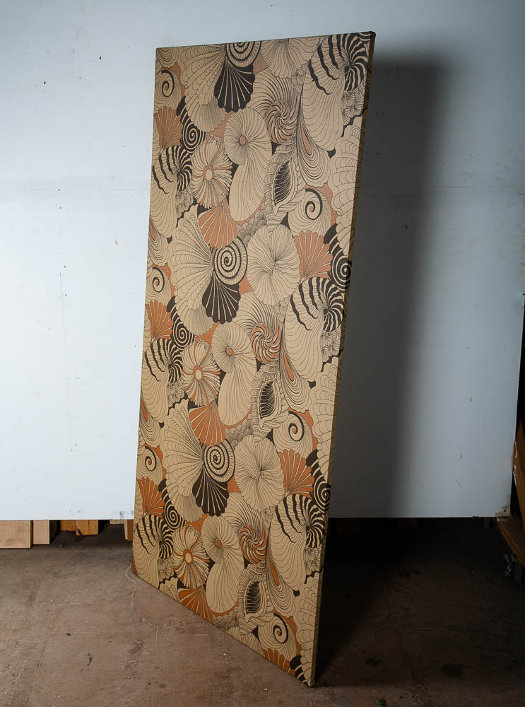 Mid Century Modern Tapestry Wall Hanging Abstract Brown Tan Orange 36 W x 72 H - Image 2